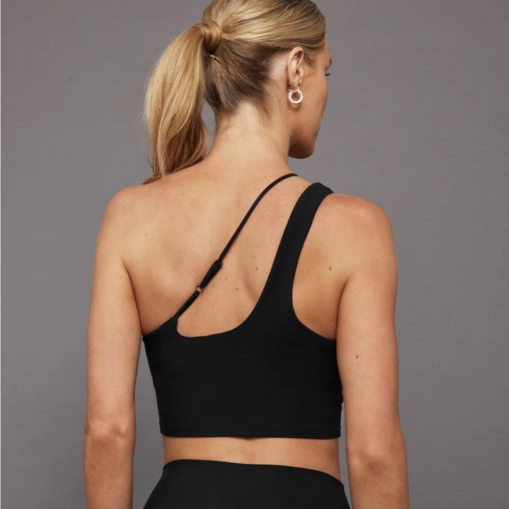 NWT CARBON38 One Shoulder Convertible Bra Top in Melt Black M $98 - Picture 2 of 7